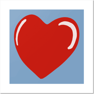 Red heart love Posters and Art